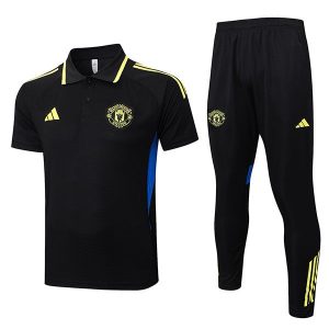 trenings manchester united svart neon gronn mork bla 2025-2026 polo sett