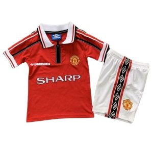 manchester united barn retro sharp drakt hjemme (1) 1999-2000