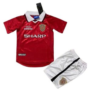 manchester united barn retro sharp drakt hjemme (2) 1999-2000