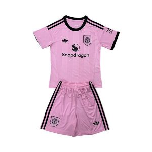 manchester united barn keeper drakt sett rosa 2025-2026