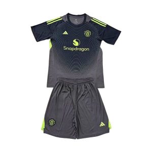 manchester united barn keeper drakt sett svart neon gronn 2025-2026
