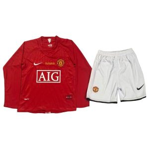 manchester united barn langermet drakt sett retro aig 2007-2009