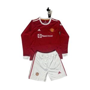 manchester united barn langermet drakt sett retro hjemme 2021-2022