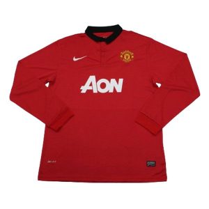 manchester united retro aon langermet drakt hjemme 2013-2014