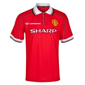 manchester united retro sharp drakt hjemme 1998-1999