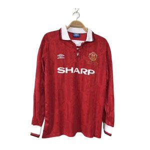 manchester united retro sharp langermet drakt hjemme 1992-1994