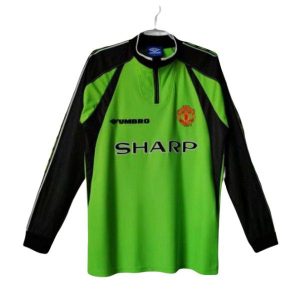 manchester united retro sharp langermet drakt keeper gronn svart 1998-1999
