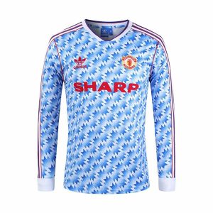 manchester united retro sharp langermet drakt borte 1990-1992