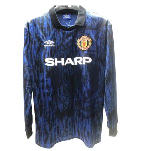 manchester united retro sharp langermet drakt borte 1992-1993