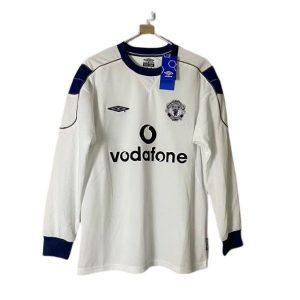 manchester united retro vodafone langermet drakt borte 2000-2001