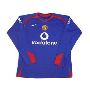 manchester united retro vodafone langermet drakt borte 2005-2006