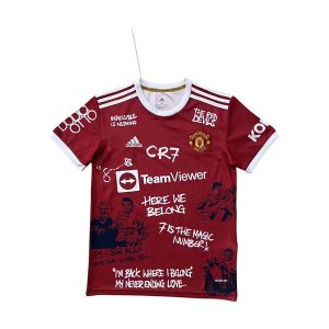 manchester united retro spesialutgave drakt rod ronaldo 2021-2022