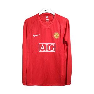 manchester united retro langermet drakt hjemme spillerversjon 2007-2008