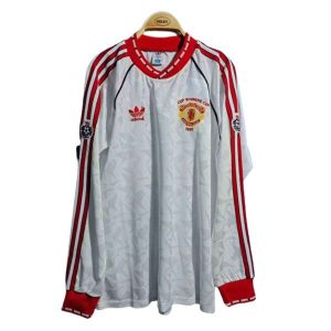 manchester united retro langermet drakt spesialutgave cup final hvit 1991