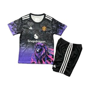 manchester united spesialutgave barn drakt sett svart lilla rosa 2025-2026