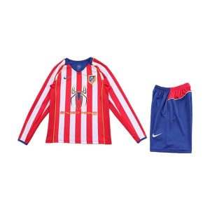 atletico madrid barn retro drakt sett langermet hjemme 2004-2005
