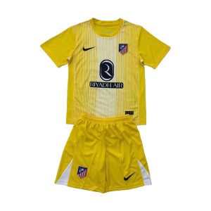 atletico madrid barn keeper drakt sett gul hvit 2025-2026
