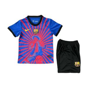 barcelona barn spesialutgave drakt sett rod bla luffy 2025-2026
