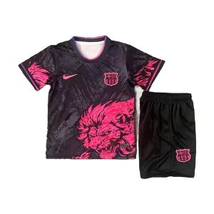 barcelona barn spesialutgave drakt sett svart rosa 2025-2026