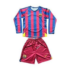 barcelona barn langermet drakt sett retro hjemme 2005-2006