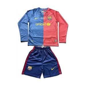 barcelona barn langermet drakt sett retro hjemme 2008-2009