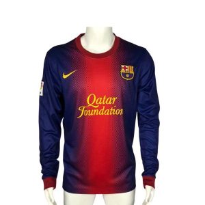 barcelona retro qatar foundation langermet drakt hjemme 2012-2013