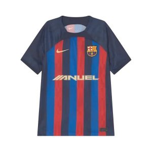 barcelona retro spesialutgave drakt rod bla anuel aa 2022-2023