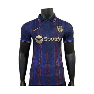 barcelona drakt spesialutgave spillerversjon mork bla oransje 2025-2026