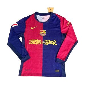 barcelona drakt travis scott spesialutgave spillerversjon langermet 2025-2026
