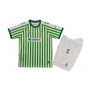 real betis barn spesialutgave drakt sett gronn hvit stripete (2) 2025-2026