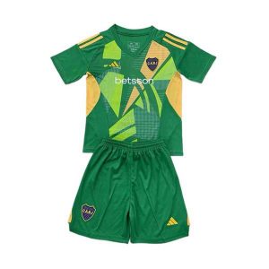 boca juniors barn keeper drakt sett gronn gul 2024-2025