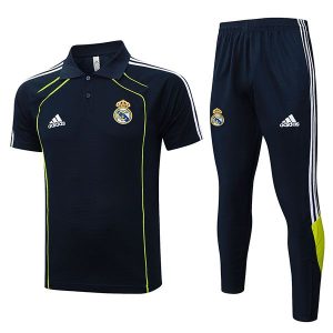 trenings real madrid mork bla neon gronn (1) 2025-2026 polo sett