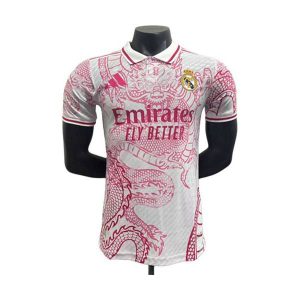 polo real madrid hvit rosa dragon 2025-2026
