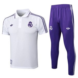 trenings real madrid hvit lilla 2025-2026 polo sett