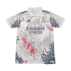 polo real madrid hvit gra dragon 2026-2027