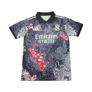 polo real madrid svart rosa dragon 2026-2027