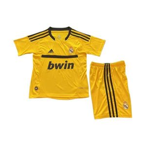 real madrid barn retro drakt sett keeper gul 2011-2012
