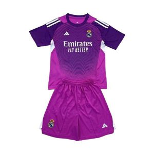 real madrid barn keeper drakt sett lilla 2025-2026