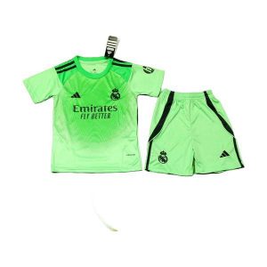 real madrid barn keeper drakt sett gronn 2025-2026