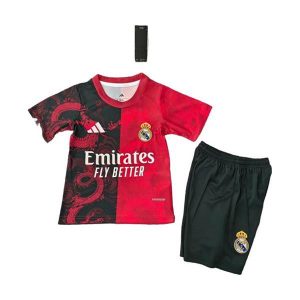 real madrid barn spesialutgave drakt sett svart rod dragon 2025-2026