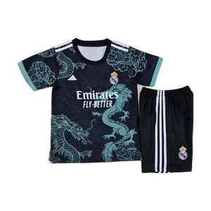 real madrid barn spesialutgave drakt sett svart bla dragon 2025-2026
