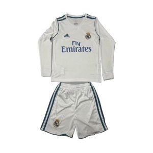 real madrid barn langermet drakt sett retro hjemme 2017-2018