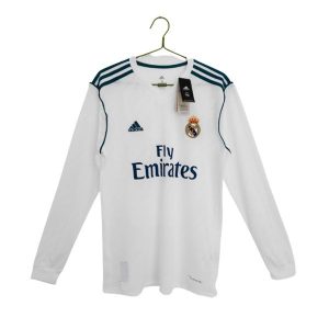 real madrid retro fly emirates langermet drakt hjemme 2017-2018