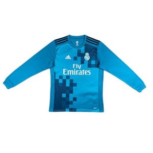 real madrid retro fly emirates langermet drakt tredje 2017-2018
