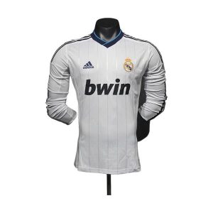 real madrid retro langermet drakt hjemme spillerversjon 2012-2013