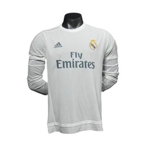 real madrid retro langermet drakt hjemme spillerversjon 2015-2016