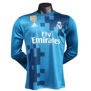 real madrid retro langermet drakt tredje spillerversjon 2017-2018