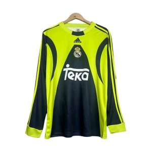 real madrid retro langermet drakt keeper gronn svart 1999-2000
