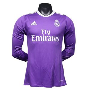 real madrid retro langermet drakt borte spillerversjon 2016-2017