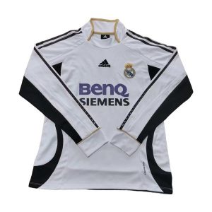 real madrid retro langermet drakt trenings hvit 2006-2007